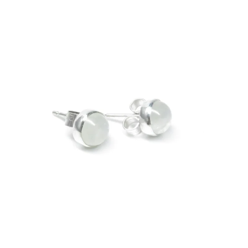 sterling silver and 5mm Moonstone earrings